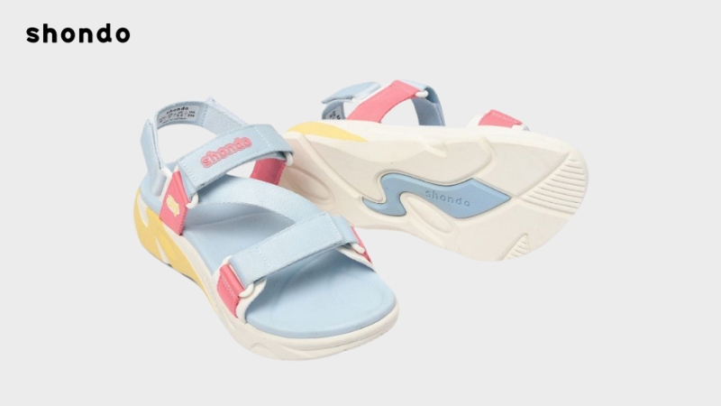 Sandal nữ đi học F8M xanh tím pastel vàng