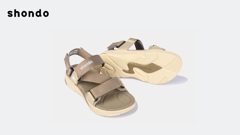 Sandal nam nữ F8M be phối nâu