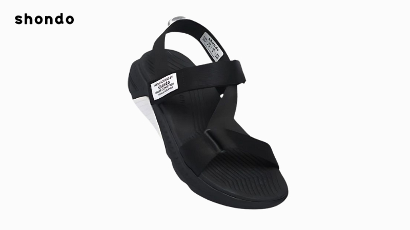 Sandal nam nữ F7R đế đen quai đen