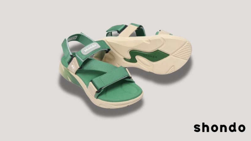 Sandal nam nữ F8M be xanh lá