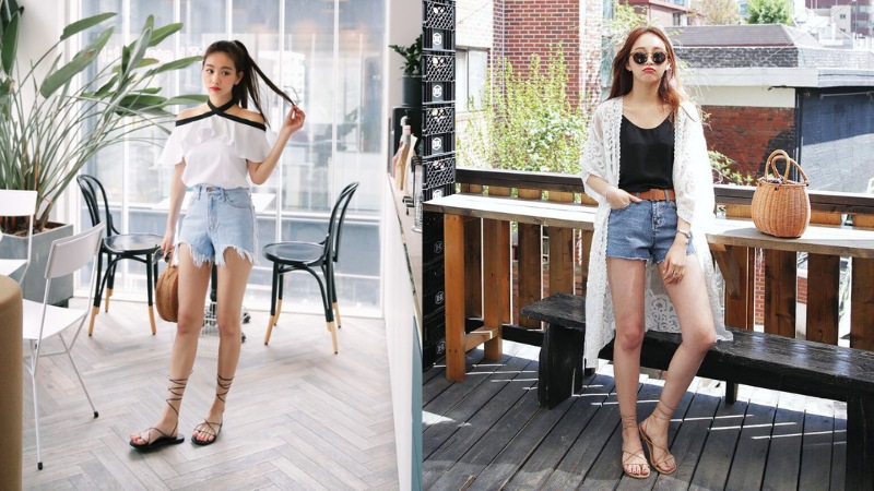 Kết hợp sandal chiến binh cùng quần short jean 