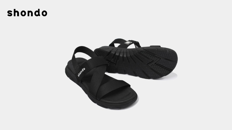 Sandal nam nữ đi học F6S đen quai hậu thun