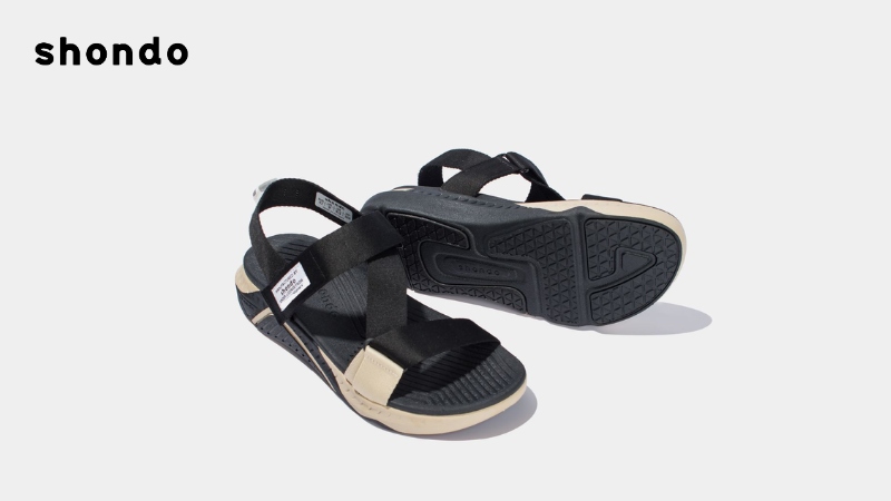 Sandal nam nữ F7R đen be đế cao 5cm