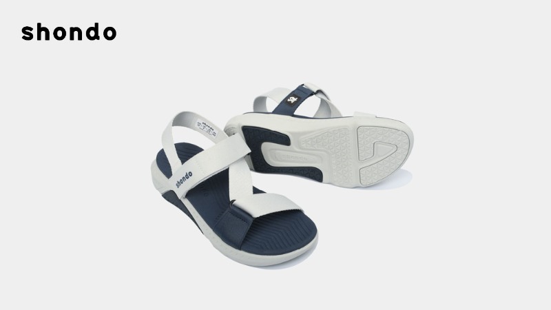 Sandal nam nữ F7R xám rêu xanh dương quai làm từ vải dù