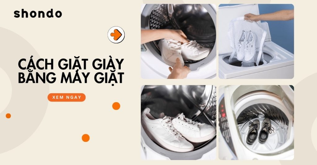 cách giặt giày bằng máy giặt