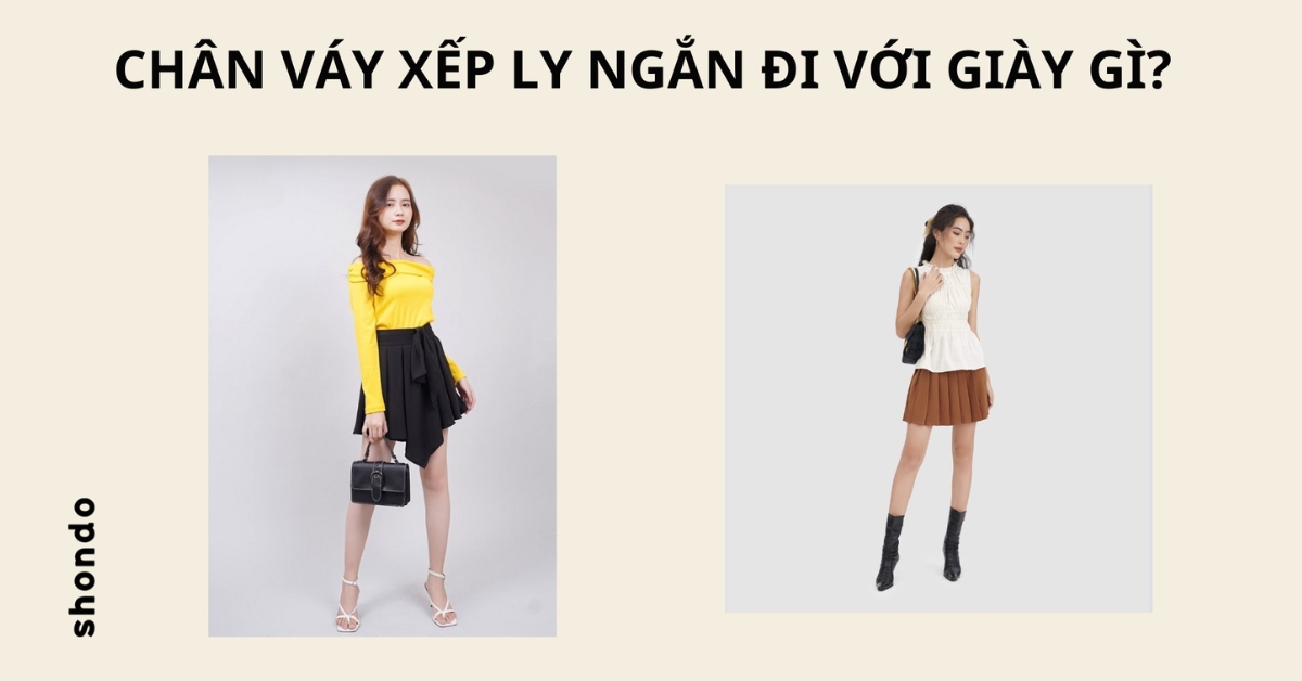 chân váy xếp ly ngắn đi với giày gì