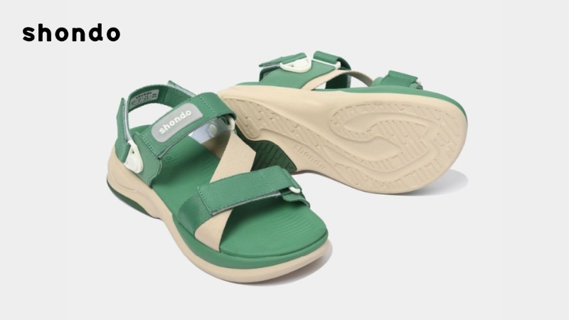 Sandal quai hậu tháo rời đế cao F8B be xanh lá