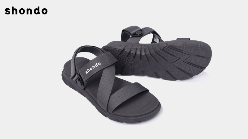 Sandal nam nữ F6S quai hậu xoay full xám đậm đi làm công sở