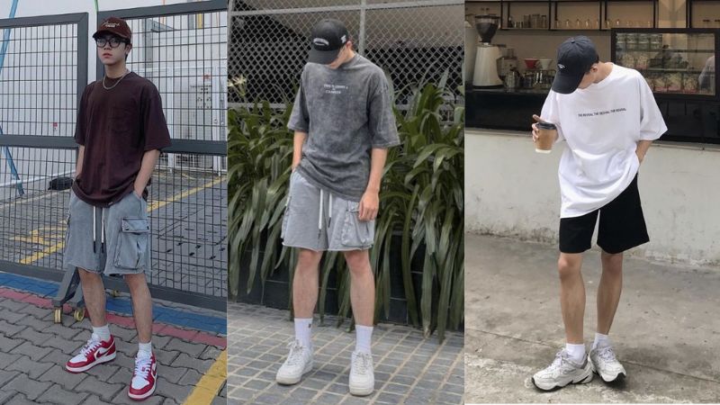 Áo phông + Quần jogger/short + Giày thể thao