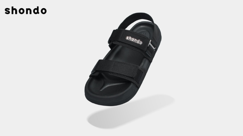 Sandal nữ size 40 bánh mì Platy 5 khoen gài màu đen