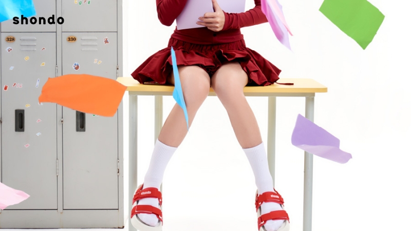 Sandals combined with flared skirts are feminine and comfortable