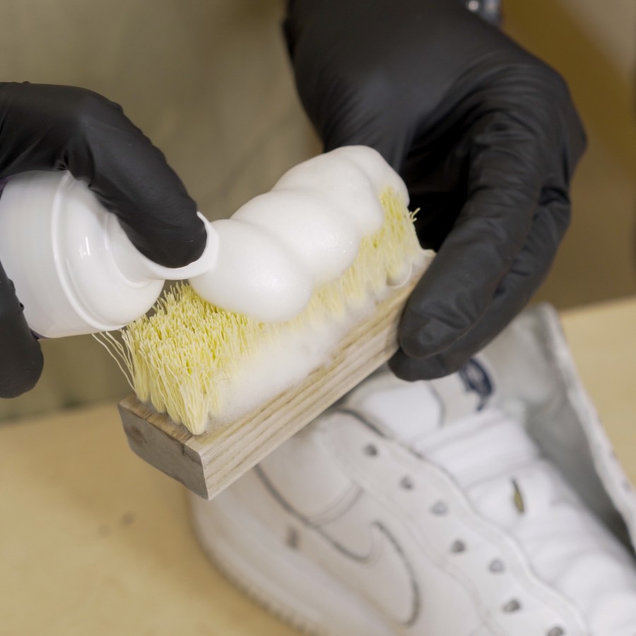 You should use a soft brush to do this process.