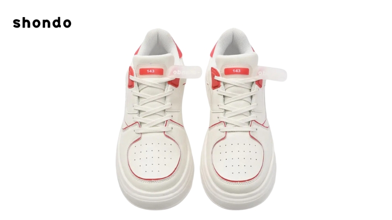 White Class 2 Sneaker with red border
