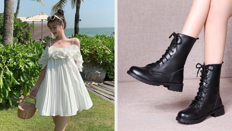 Booties with ruffled skirts create a warm look