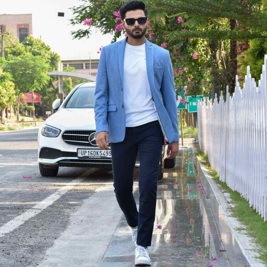 Blazer with trousers