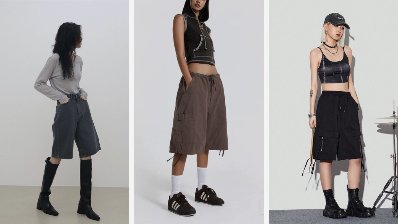 How to coordinate black women's shoes + shorts