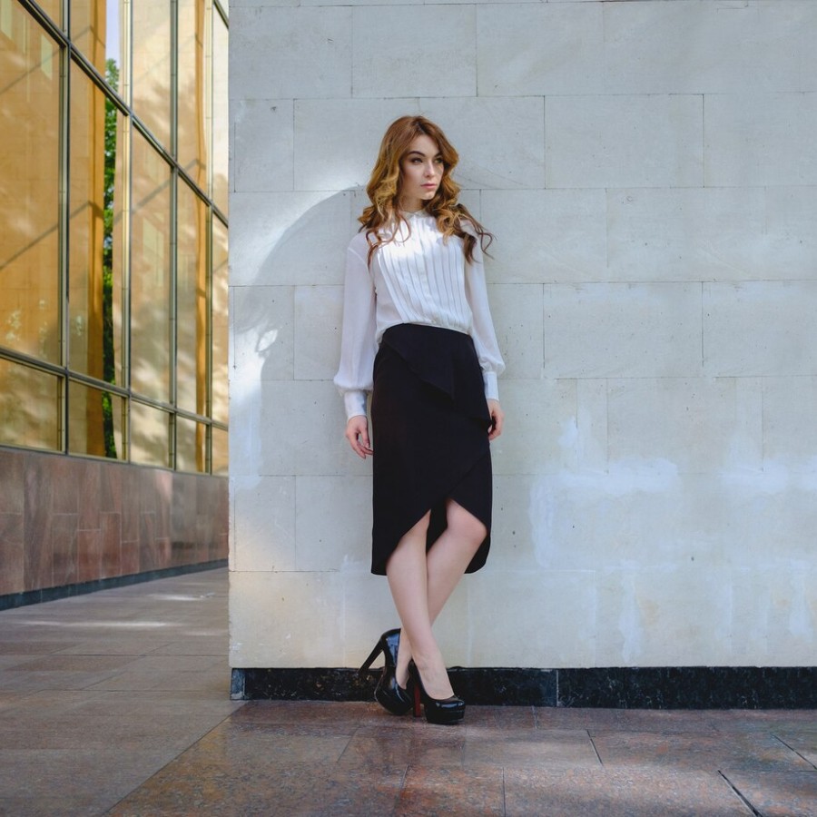 Leather pencil skirt