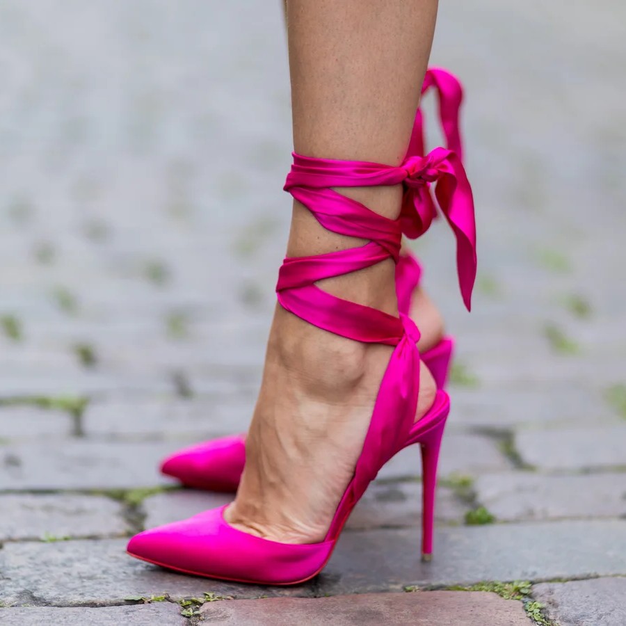 Wearing pink high heels makes you stand out from the crowd.