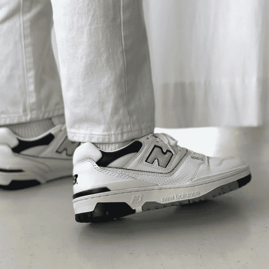New Balance 550 Cream Black Shoes