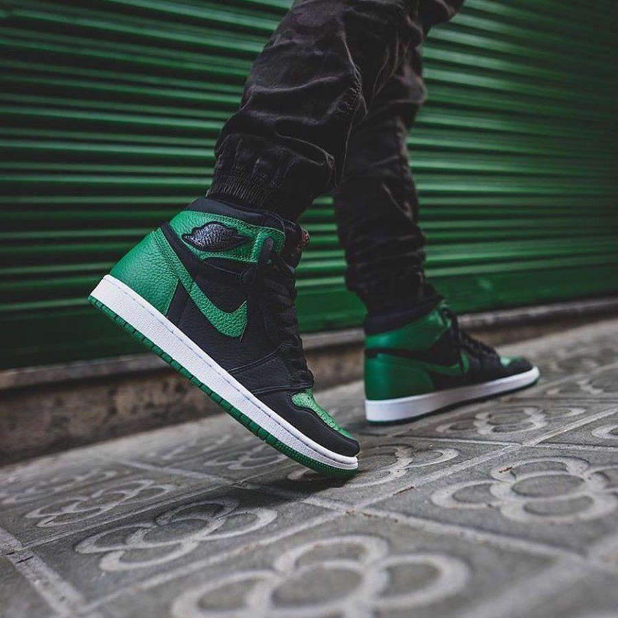 Black with green shoes