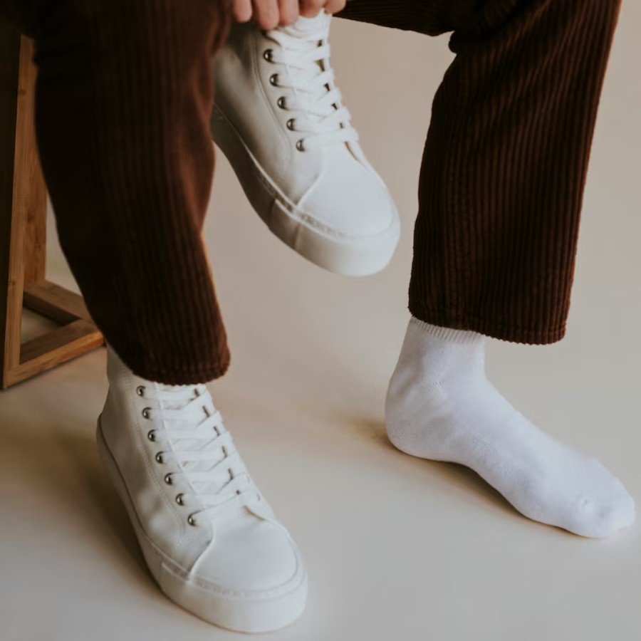 Match socks with shoes to create accents