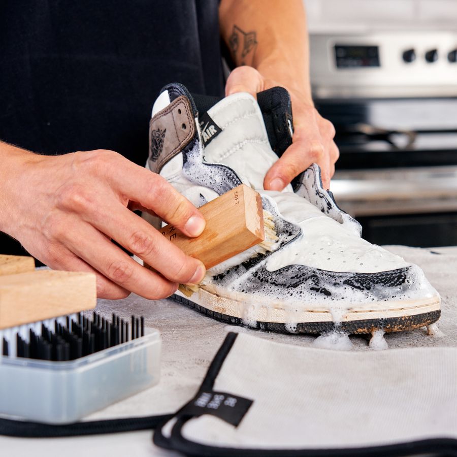 Shoes should be cleaned thoroughly before repair.