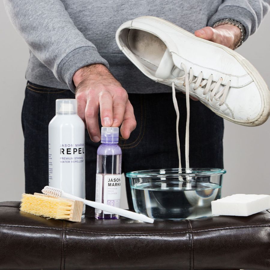 How to clean white leather shoes