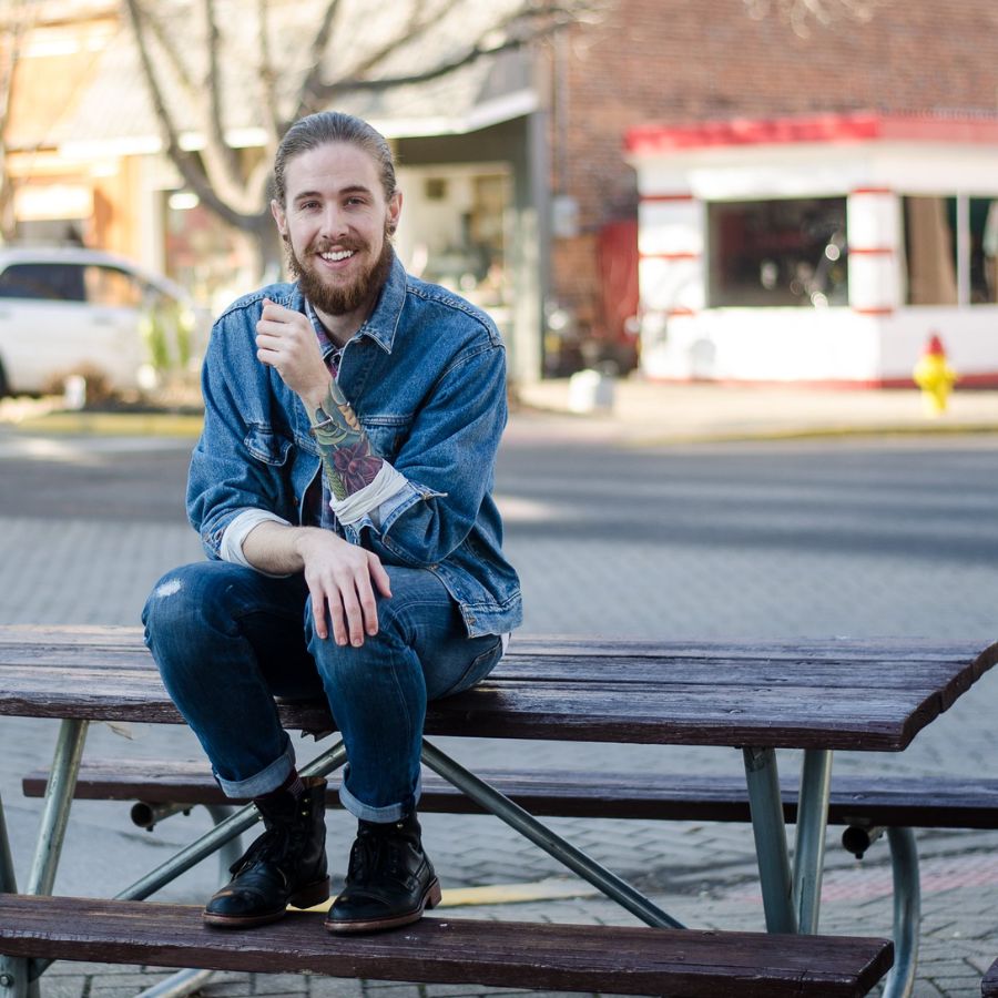 Matching men's boots with jean jackets